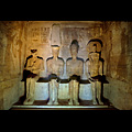 Egitto - Abu Simbel, Grande Tempio, statue di Harmakhis Ramses Amon-Ra Ptah