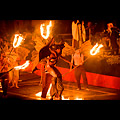 Assisi - Festa del Calendimaggio, rappresentazione notturna della Parte de Sopra, i demoni attaccano Assisi