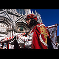 Siena - Palio, corteo storico, il paggio maggiore porta le insegna della Giraffa al Duomo